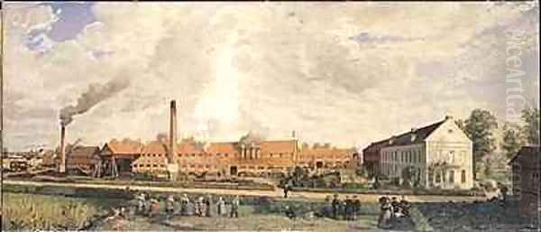 View of a Sugar Factory Oil Painting by Charles Paul Etienne Desavary
