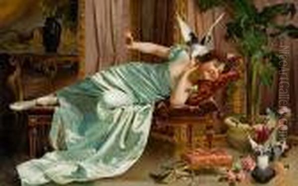 Fowl Play Oil Painting by Vittorio Reggianini