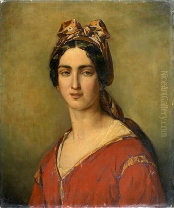 Portrait De Femme Oil Painting by Regnault Henri