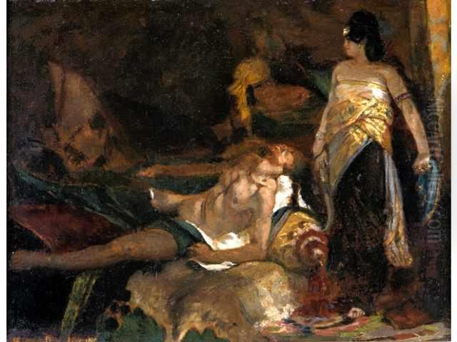 Alexandre Georges Regnault Attribue A) Judith Et Holopherne Oil Painting by Regnault Henri