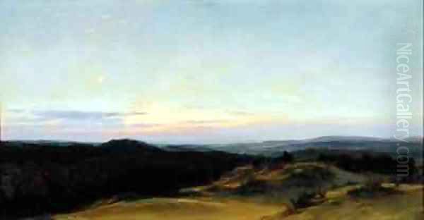 Sunset over a Landscape Oil Painting by Henry William Banks Davis, R.A.