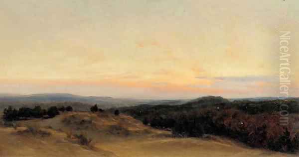 Sunset over the dunes Oil Painting by Henry William Banks Davis, R.A.