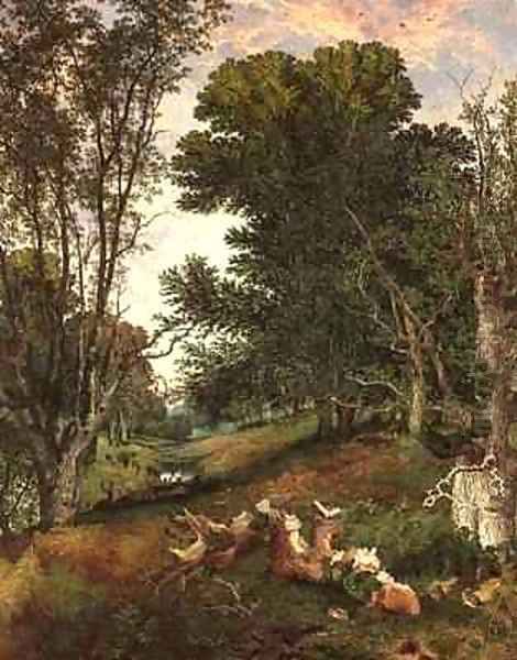 Towards Evening in the Forest Oil Painting by Henry William Banks Davis, R.A.