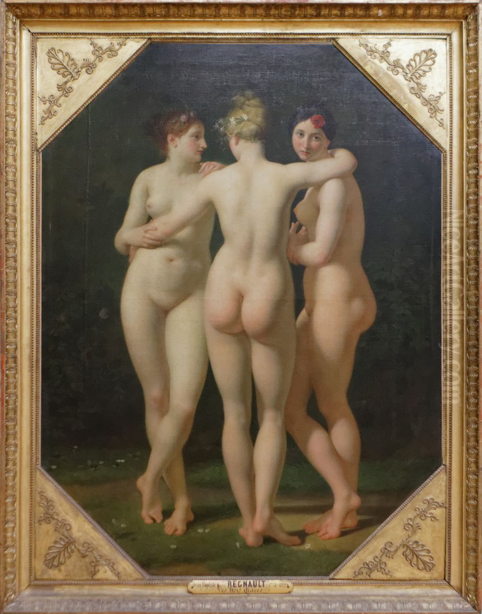Les Trois Graces Oil Painting by Jean-Baptiste Regnault