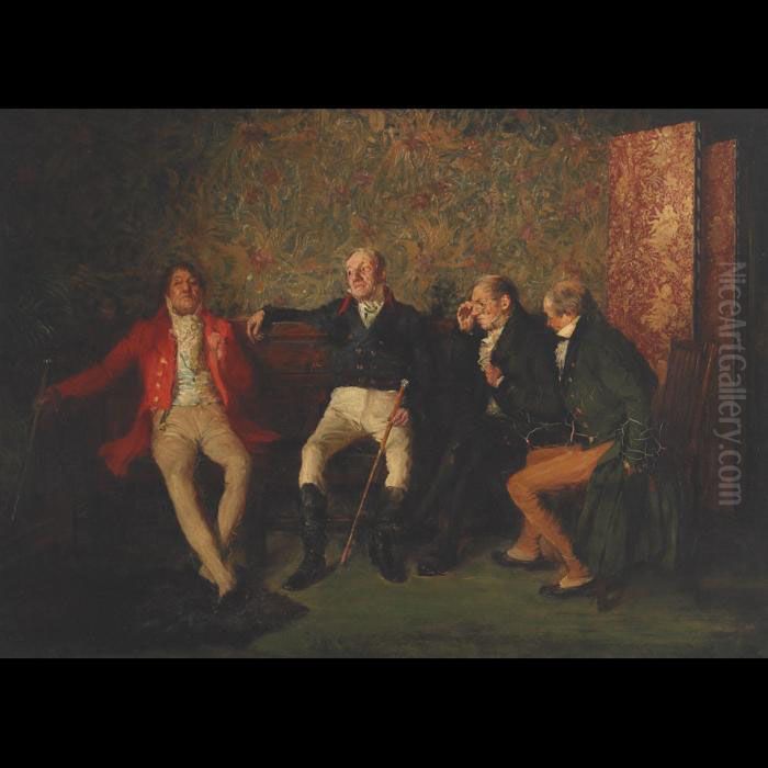 Gentlemen In Discussion Oil Painting by George Ogilvy Reid