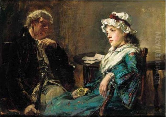 The Encounter Oil Painting by George Ogilvy Reid