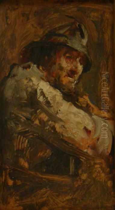 Half Length Study Of A Fisherman Oil Painting by John Robertson Reid