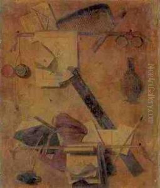 Signed On A Letter Lower Right 
Andrea Remps Pitor/ Verona And Dated On The Almanac On The Left 1683 Oil Painting by Andrea Domenico Remps