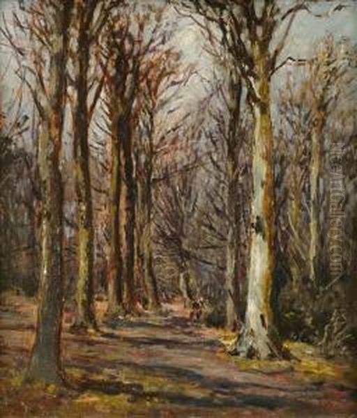 Woodland Scene Oil Painting by Joseph Fred. Percy Rendell