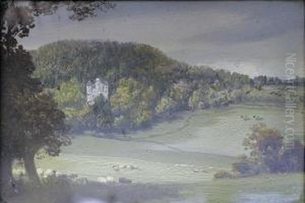 Castle In Landscape, Possibly Craigievar,
Together With Another Similar, A Pair (2) Oil Painting by George Melvin Rennie