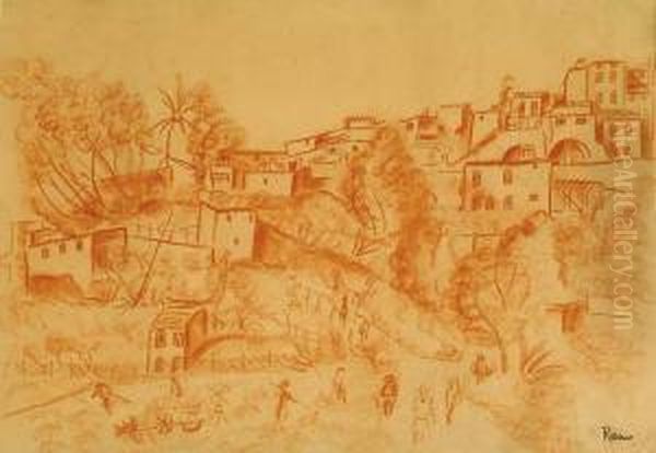 Pejzaz Poludniowego Miasta Oil Painting by Irena Hassenberg Reno