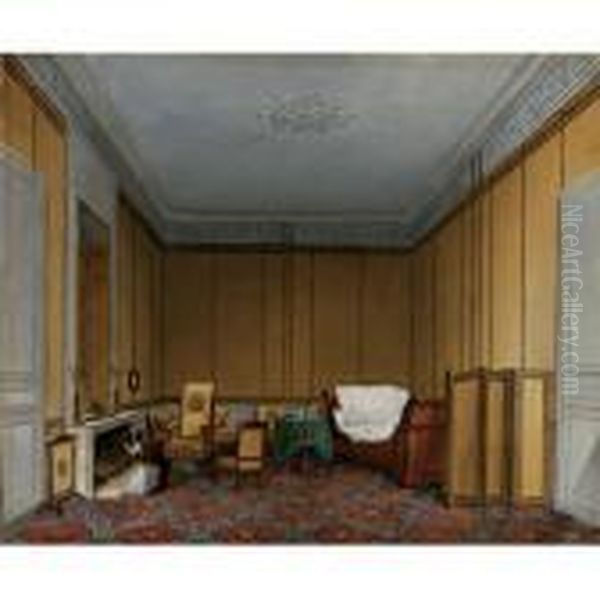 Interior Of A Salon Oil Painting by Charles Renoux