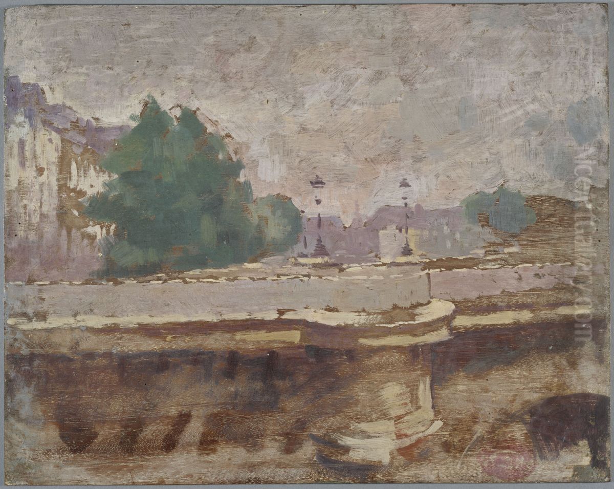 Paris, Le Pont Neuf Oil Painting by Jules Ernest Renoux