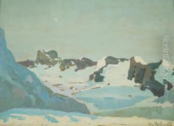 In Val Savin Oil Painting by Don Angelo Rescalli