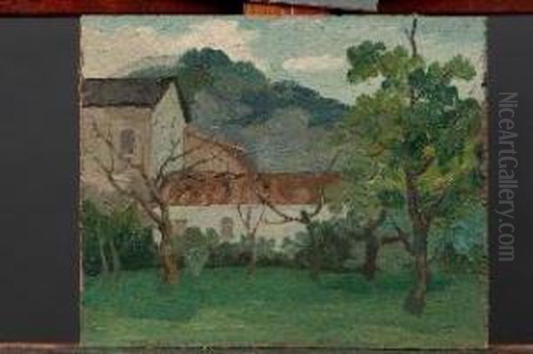 Cascinale In Campagna Oil Painting by Don Angelo Rescalli
