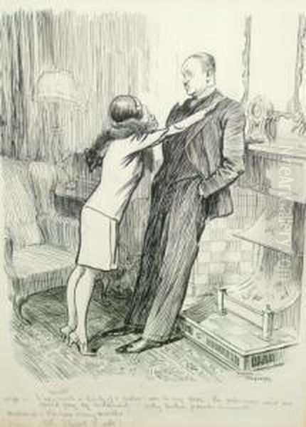 The Salesman Said We Could Pay 
By Instalments Only Twelve Pounds A Month For How Many Months Oh I 
Forgot To Ask Oil Painting by Frank Reynolds