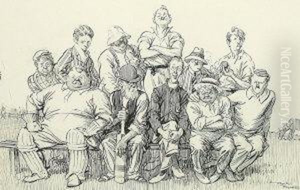 Why Does The Press Photographer 
Concentrate On The First Class Team, When The Centre Right Provide Such 
Excellent Material Oil Painting by Frank Reynolds