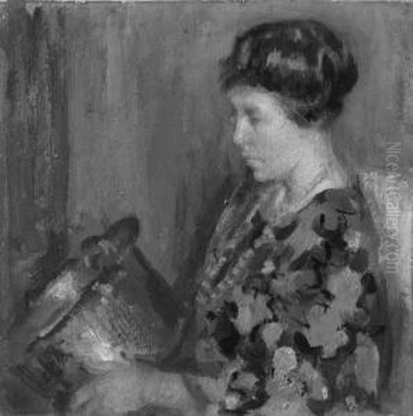 A Portrait Of An Elegant Lady Oil Painting by John Hubbard Rich