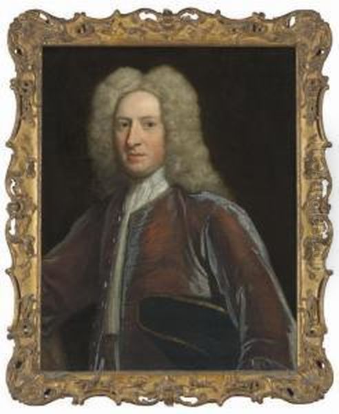 Portrait Of A Gentleman, Traditionally Identified As Robert Highmore, Half-length Oil Painting by Jonathan Richardson