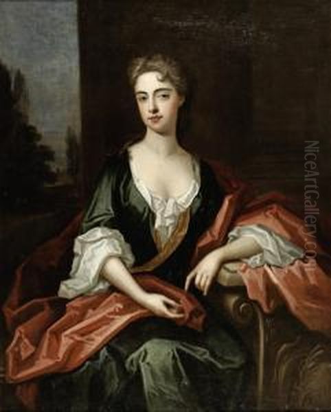 Retrato De Lady Moll Oil Painting by Jonathan Richardson