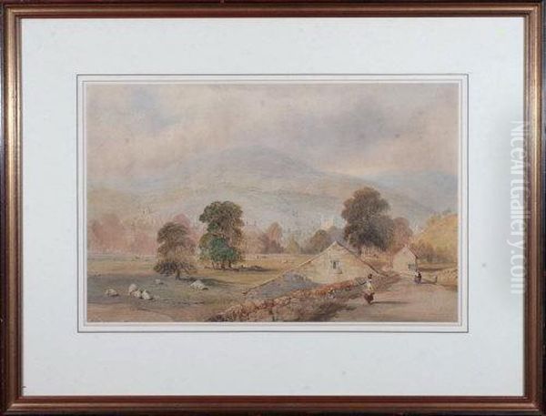 A Country Lane Near Wooler Oil Painting by Thomas Miles Richardson