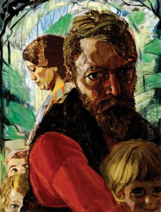 De Familie Oil Painting by Marius J. Richters