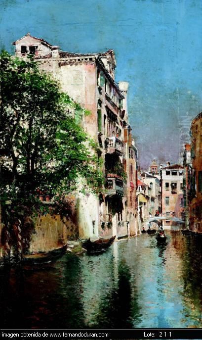 Oleo Sobre Lienzo Firmado. 
Cosecho Rico Gran exito Con Estas Representaciones De La Ciudad De Los 
Canales, Vendiendolas En Paris Y A Coleccionistas Norteamericanos. El 
Viaja A Venecia En La Decada De Los 70, Impresionado Por Esa Ciudad, 
Procurara  Oil Painting by Martin Rico y Ortega