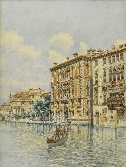 Venice, View Of A Canal Oil Painting by Martin Rico y Ortega