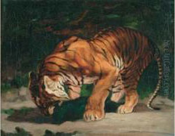 Le Tigre Oil Painting by Leon Louis Antoine Riesener