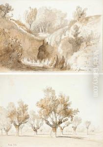 Vistas De San Gervasio Y Del Prat Oil Painting by Luis Rigalt