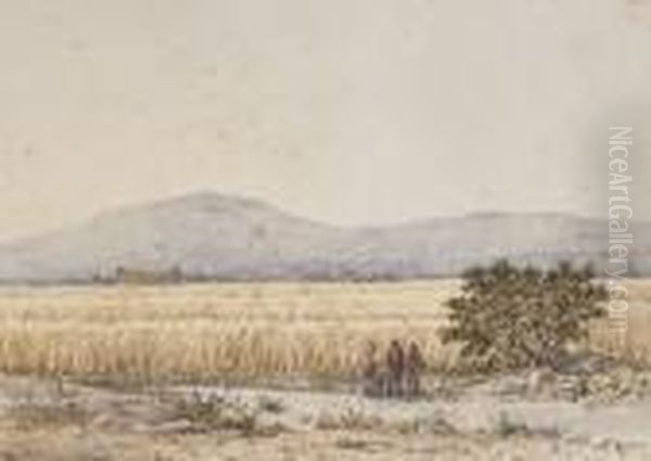 Paisaje Con Figuras Oil Painting by Luis Rigalt