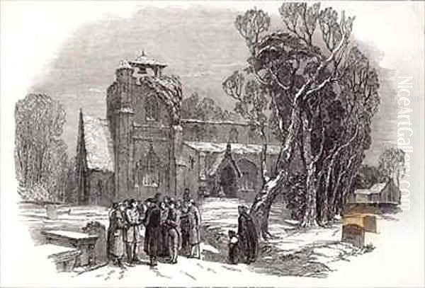 Christmas morning Going to Church Oil Painting by George Haydock Dodgson