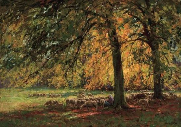 Schapenhoedster
Toile Oil Painting by Leon Riket