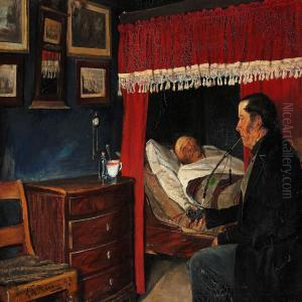 Hvordan Gaar Det, Gamle Oil Painting by Laurits Andersen Ring