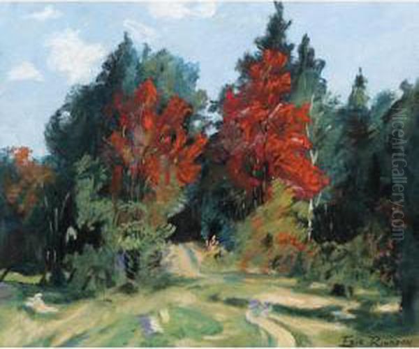 Autumn Path Oil Painting by Eric John Benson Riordon