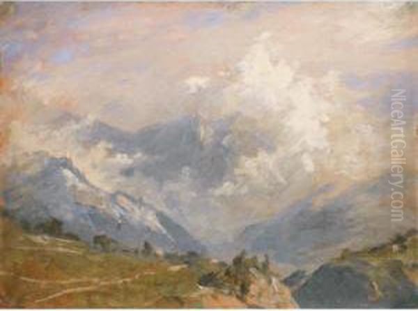 Gebirgslandschaft
Mountain Scenery Oil Painting by Rafael Ritz