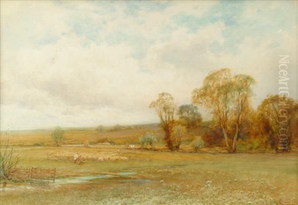 Great Shefford,berks Oil Painting by Leopold Rivers