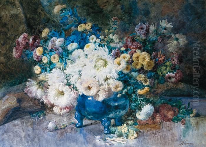 Fleurs D'automne Oil Painting by Francois Rivoire