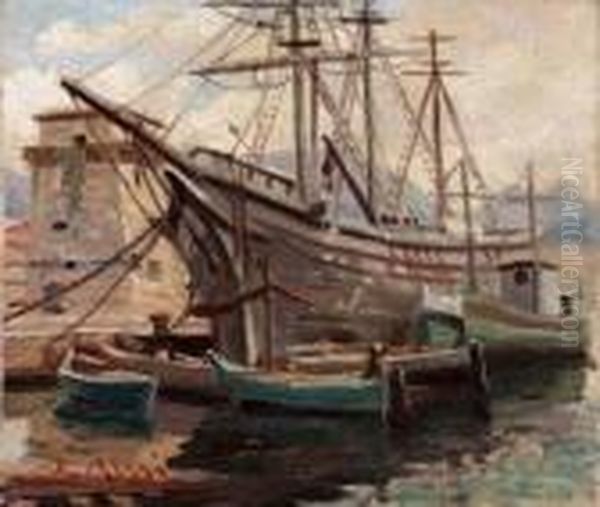 Nel Porto Oil Painting by Emilio Rizzi