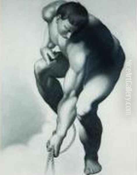 Homme Nu Oil Painting by Theophile Paul Robert