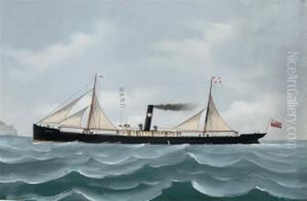 The General Cargo Steamer 
Brator Oil Painting by Luigi Roberto