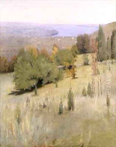 The Hudson River Oil Painting by Thomas Millie Dow