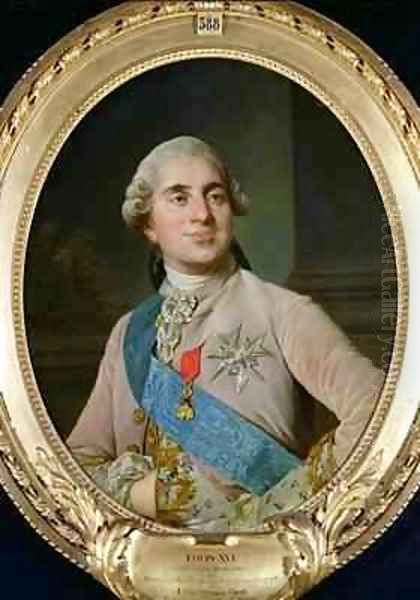 Portrait medallion of Louis XVI 1754-93 Oil Painting by Joseph Siffrein Duplessis