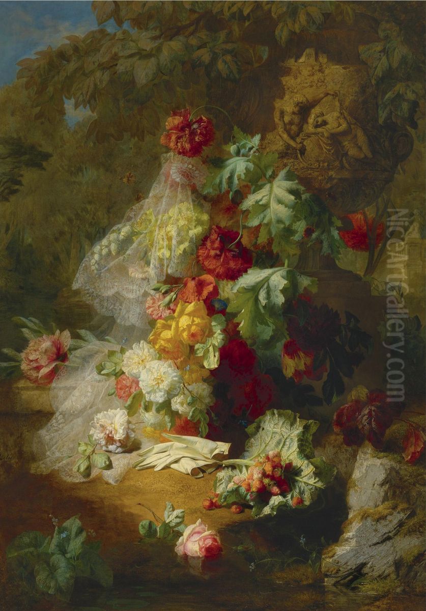 Still Life In A Park With An Urn Of 