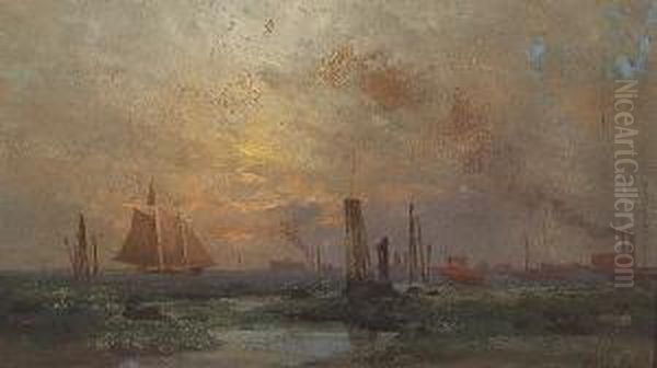 Oakland Estuary Oil Painting by Charles Robinson