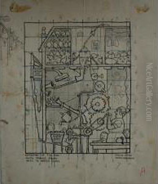 Rough Sketches For Advertisements Oil Painting by William Heath Robinson