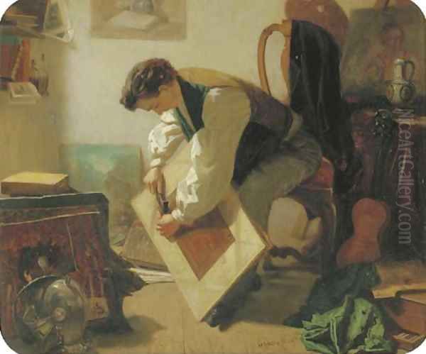 Framing the picture Oil Painting by Adriaan Van Doorn