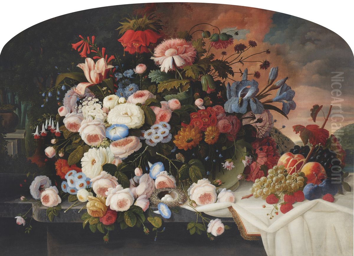 Nature's Bounty Oil Painting by Severin Roesen