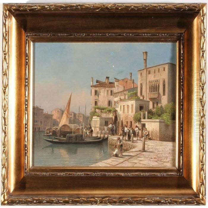 Canal Grande. 
Venezia Oil Painting by Frederik Niels M. Rohde
