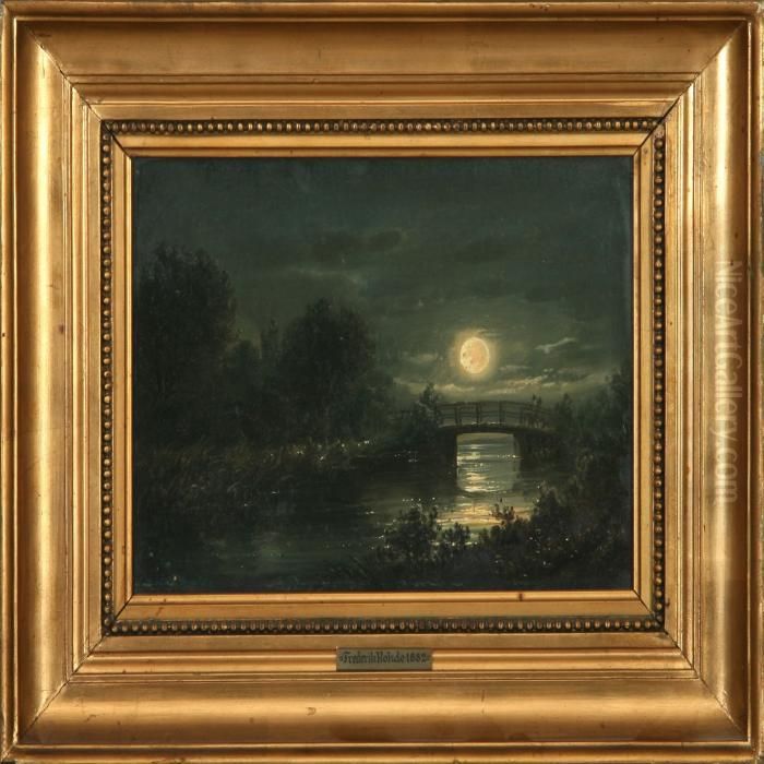 Aftenstemning Ved Susaen 1882 Oil Painting by Frederik Niels M. Rohde